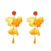 2026 Summer New Handmade Multi-layer Pink Floral Tassel Earrings, Vintage Ethereal Women Earrings
