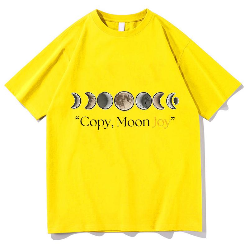 Copy Moon Joy Tshirt Funny Unisex Fashion TShirt Cotton Graphic Tees Casual Short Sleeve Aesthetic Printed Graphic Tees Clothes