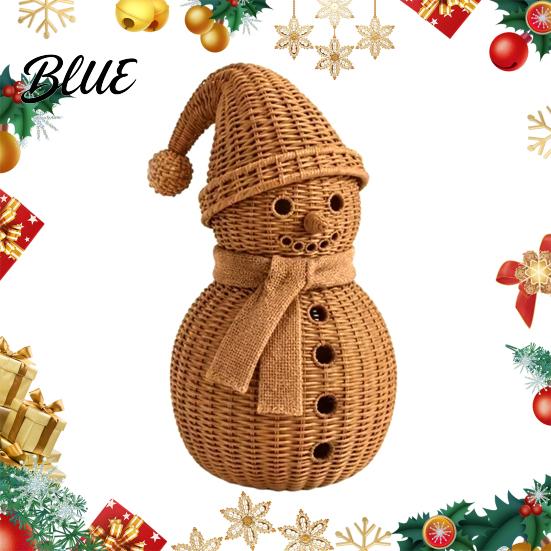 Christmas Party Table Centerpieces Snowman Ornament for Tabletop Decor Retro Resin Figurine Winter Themed Room with Knitted Texture Fireplace