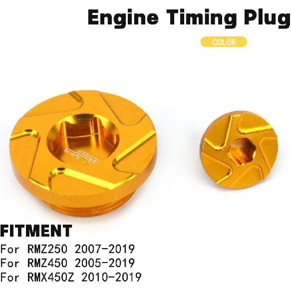 

Motorcycle Engine Timing Replacement Plug Bolts For RMZ250 2007-2019, RMZ450 2005-2019, RMX450Z 2010-2019 Dirt Bike, GOLD
