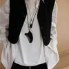 Korean Cha Jingyuan Style Tassel Necklace with Brush Pendant – Elegant, Niche Design, Long Chain for Sweaters