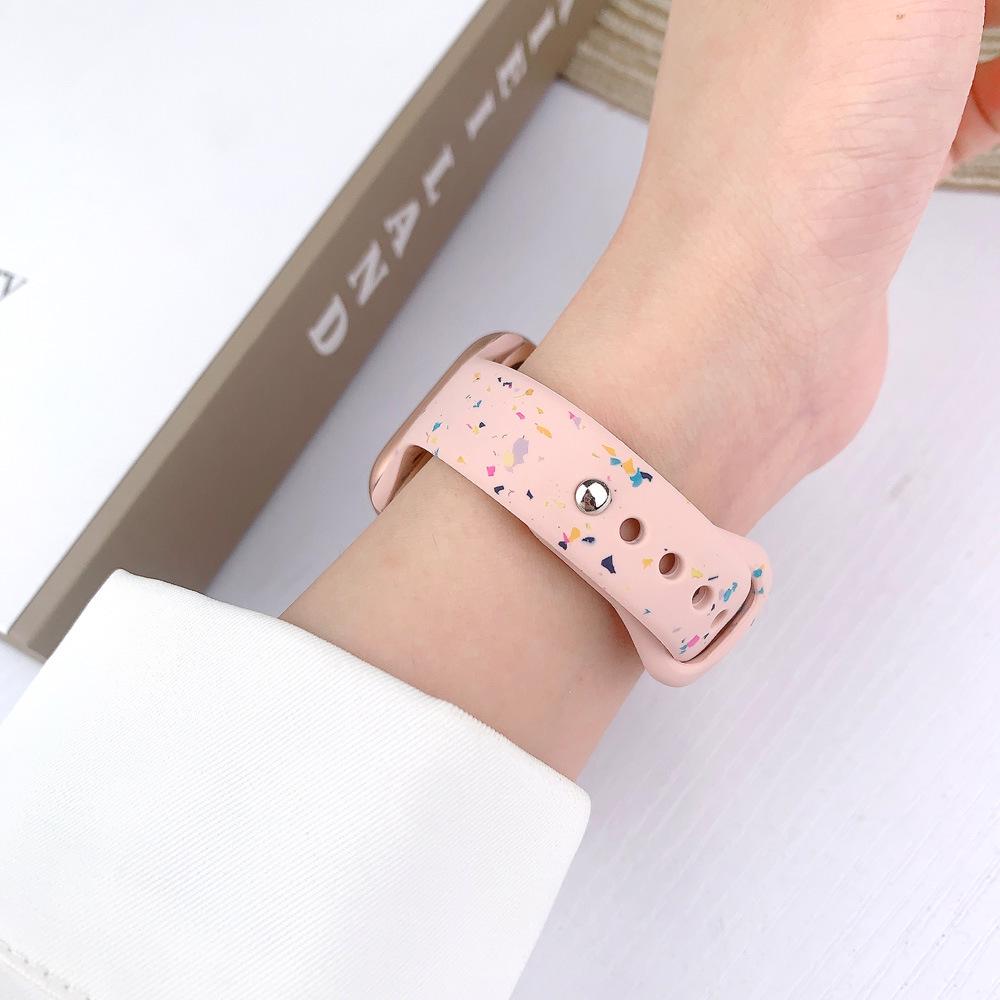 Kompatibel mit Apple Watch 6-10 T-förmiges schlankes Konfetti Silikon Sportarmband