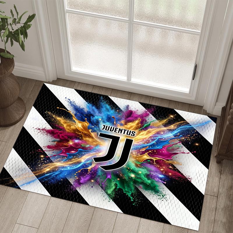 Tappeto in Velluto di Cristallo Design Juventus FC Accogliente Non?Tappeto Stampato Antiscivolo per Camera da Letto Soggiorno Ingresso