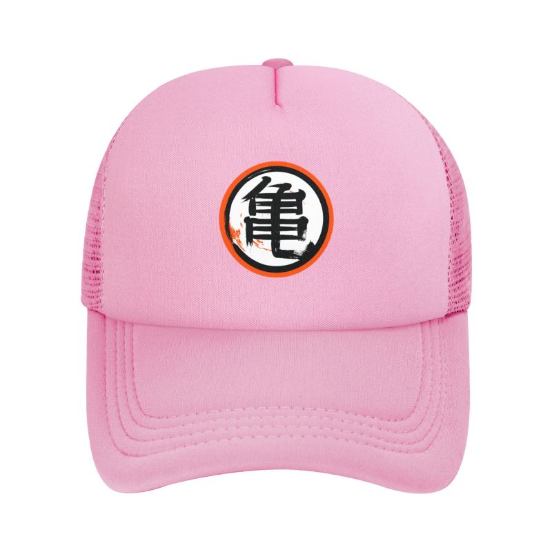 DBZ Kanji Print Pure Black Mesh Baseball Caps Unisex Adjustable Sun Hats Summer Breathable Snapback Hat Trucker Hats