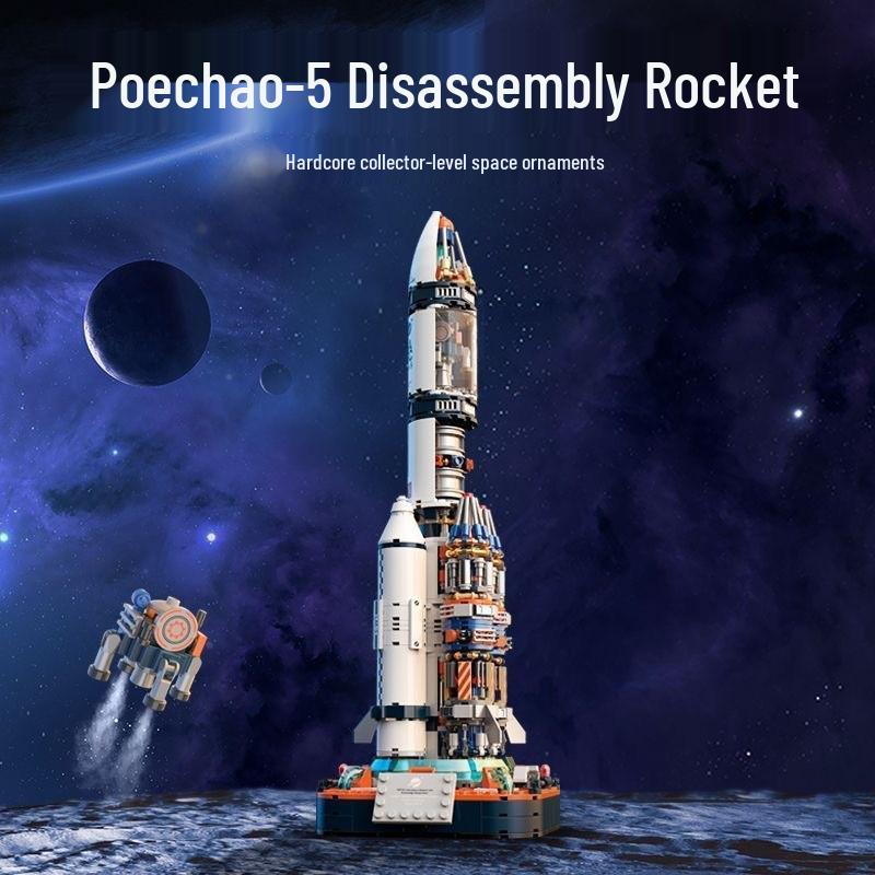 Jiaqi Dawn Solar Space Station Rocket Building Block Model Gift for Adults