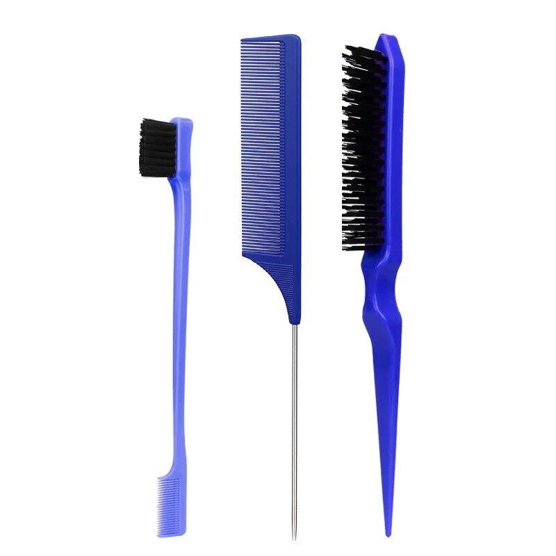 3/12Pcs Double Sided Hair Edge Brush Set Hair Styling Comb Control Brush Accessories Hairline Brush Comb Styling Partition Comb