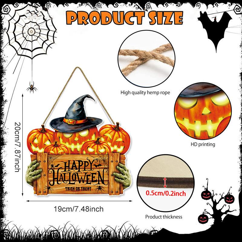 New Halloween party holiday logo house number pumpkin wall decoration wooden listing creative decoration sign