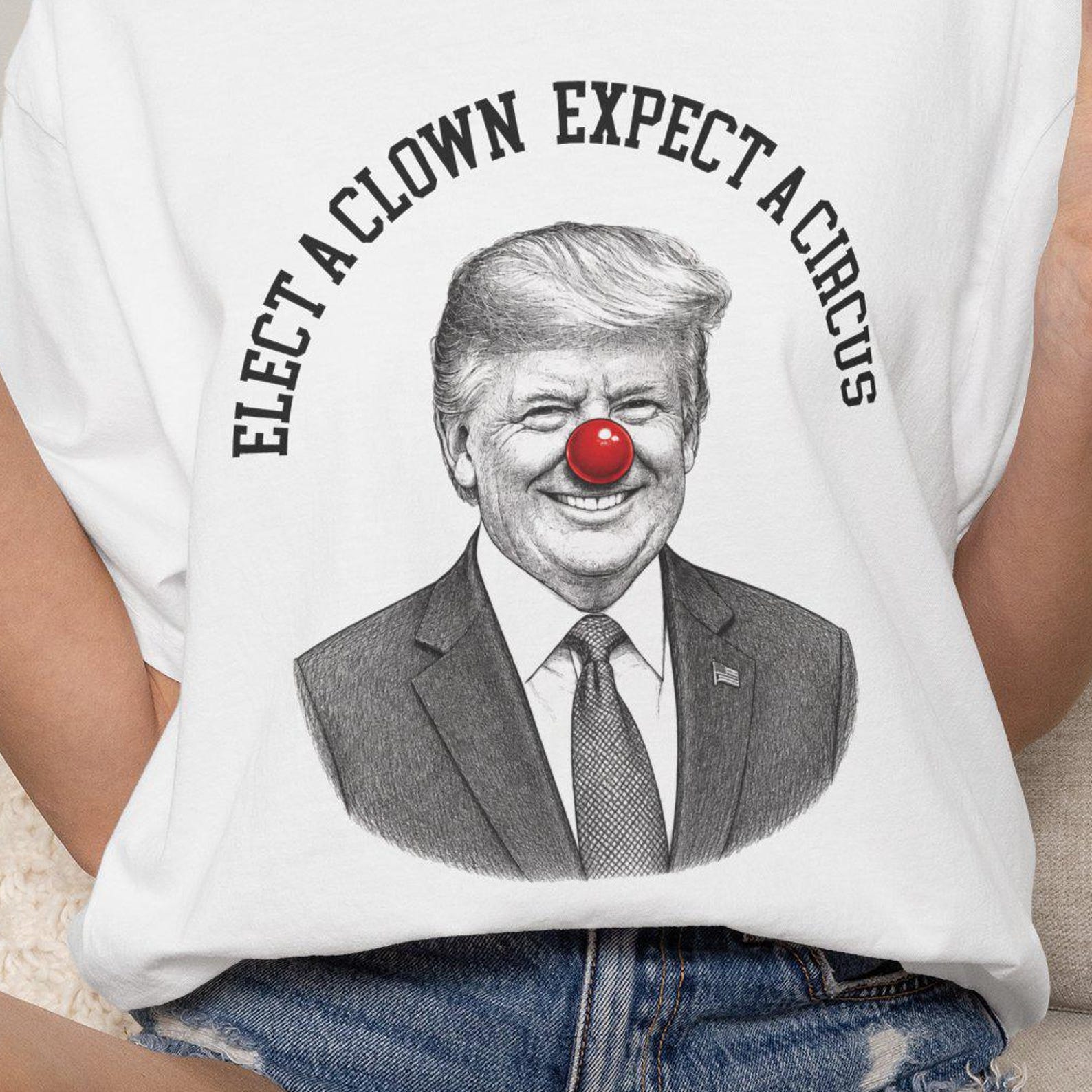 Comfort Colors T-Shirt, Anti Trump Shirt, Elect A Clown Expect A Circus Tee, Political Humor Shirt, Satire Gift 3XL