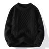 Red Cable Knit Year of the Rat Sweater: Round Neck, Solid Color, Cozy Base Layer for Couples - Autumn/Winter