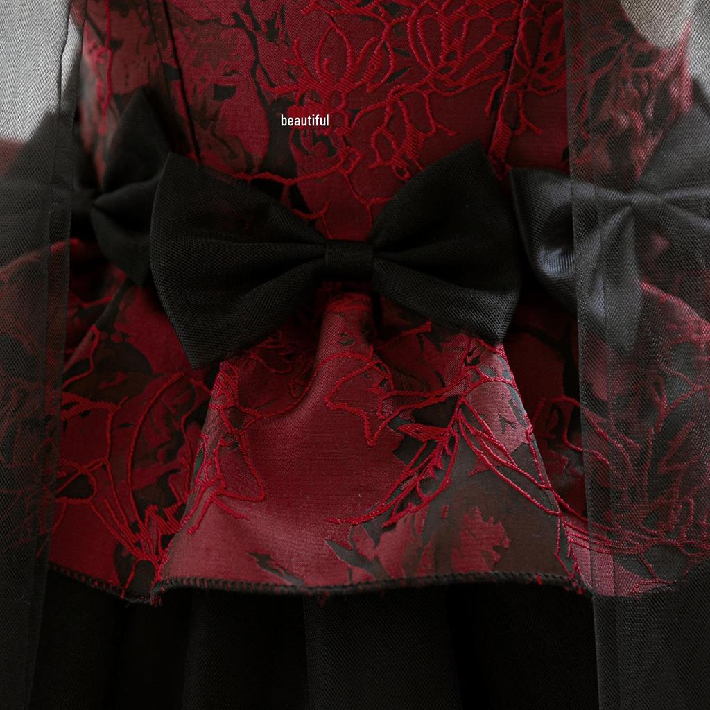 Elegant Princess Dress: Fluffy Soft Gauze Bow Skirt for Girls' Birthdays