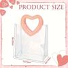 Transparent PVC Gift Bags with Heart-Shaped Handles | Reusable Striped Plastic Tote for Bridal Parties, Anniversaries, Couple Gifts