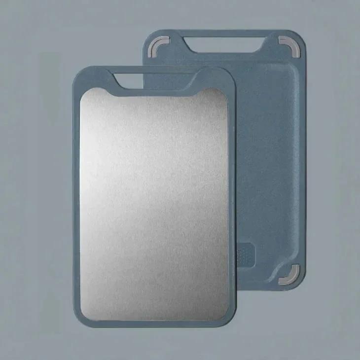 304 Rostfritt Stål Dubbelsidig Skärbräda för Kök Skärbräda Skärbräda Antibakteriell Anti-mögel Skärblock