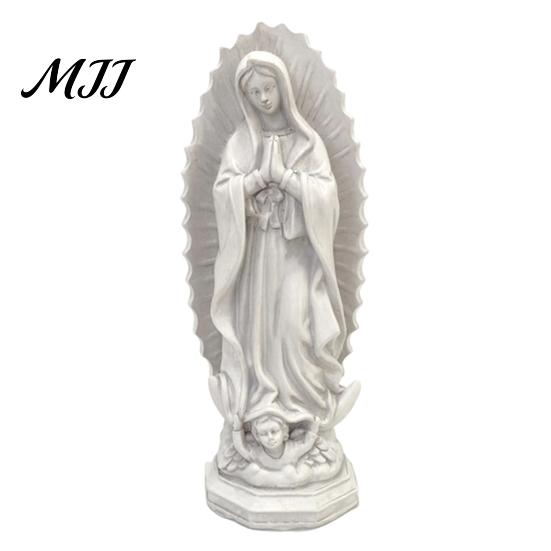 Unikalne Akcenty Biblioteczki Statua Religijna Matki Bożej z Guadalupe, Figurka Dziewicy Maryi, Rzeźba z Żywicy, Dekoracje do Kącika Kawowego Inspirująca Sztuka dla