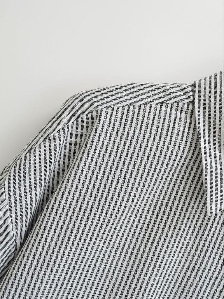 Women's Retro Striped Long Sleeve Lapel Shirt - Casual, Loose Fit for Spring and Autumn