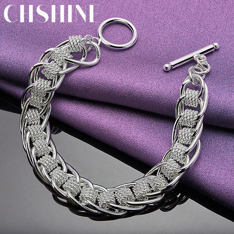 CHSHINE 925 Sterling Silver Men Exquisite Wheel Chain Bracelet For Women Wedding Party Fashion Charm Jewelry