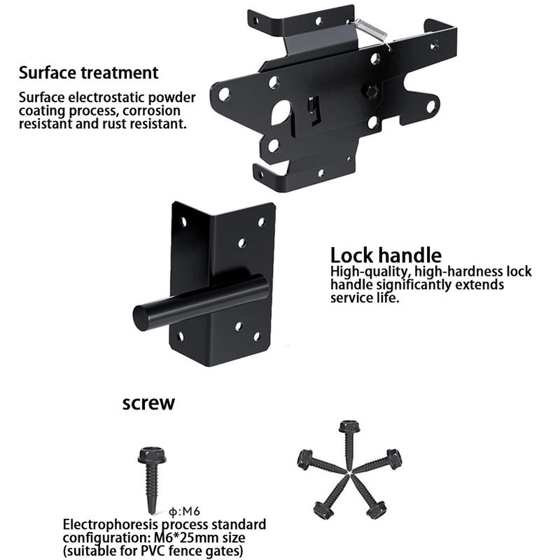 Quick Pin Door Bolt Automatic Latch Gate Lock Post Mount Bolts Heavy Duty Spring Steel Gravity Locking For Outdoor Fence Posts