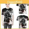 Fashion Men Funny Skull 3d Print T-shirt With Casual Crew Neck And Short Sleeves