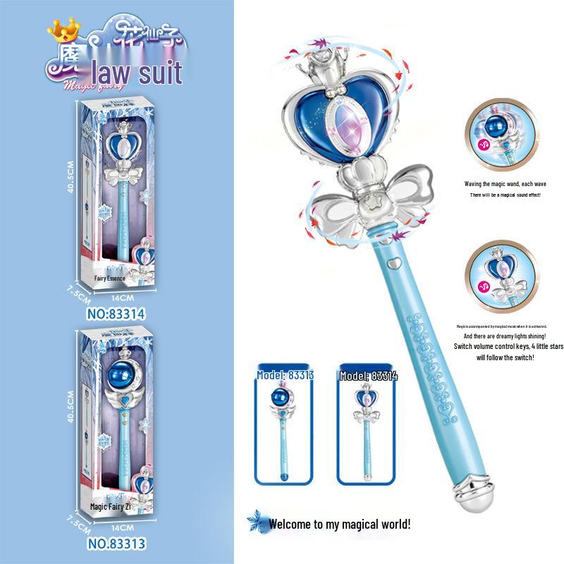 LED Light-Up Fairy Princess Wand with Music - Magical Toy for Girls