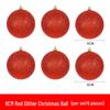 Red Shiny & Matte Glitter Christmas Ball Ornaments - Plastic Hanging Decorations (6-30cm) for Festival Scenes