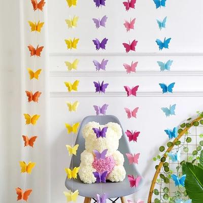 3D Paper Butterfly Garland DIY Party Butterfly Decoration Butterfly Banner  Children's