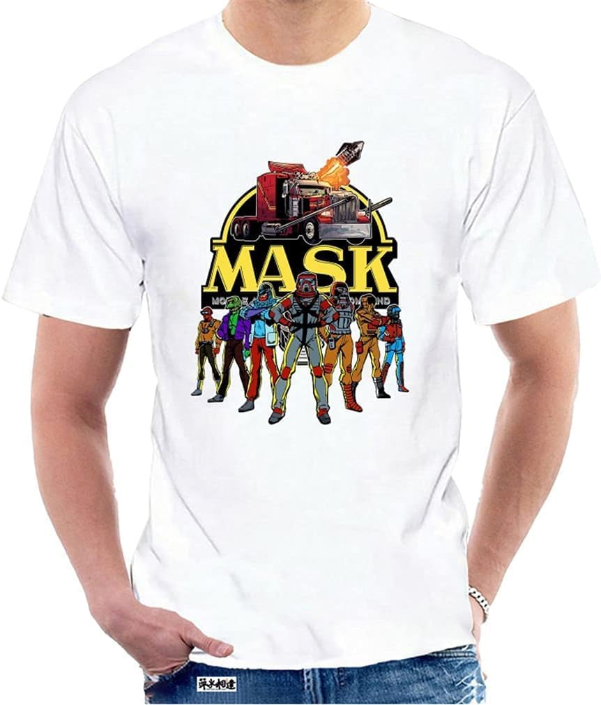 CloudsTetrade Heren T-shirt M.A.S.K. (Mobiele Gepantserde Strijd Kommand) T-shirt Dames T-shirt 071901 Heren S wit
