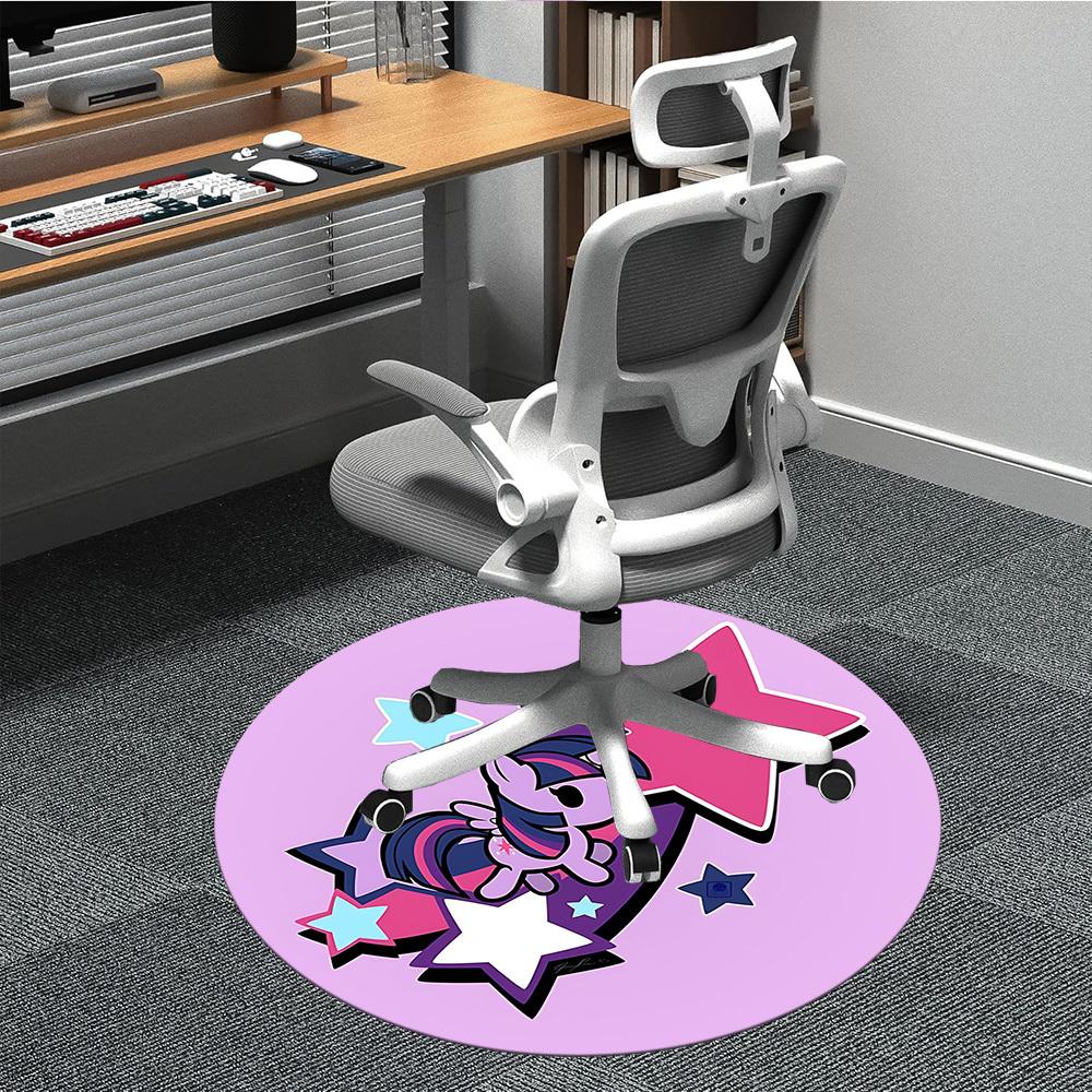 1 pièce Tapis Rond de Bureau My Little Pony, Sous les Chaises de Bureau Chambre à Coucher Salon Décoration de la Maison  a1022191