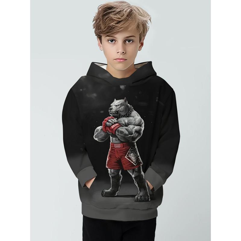 Kids Clothes Boys Hoodies Long Sleeve Funny 3D Dogs Print Children Spring Fall Clothes Casual Stylish Outdoor Boy Clothes Tops