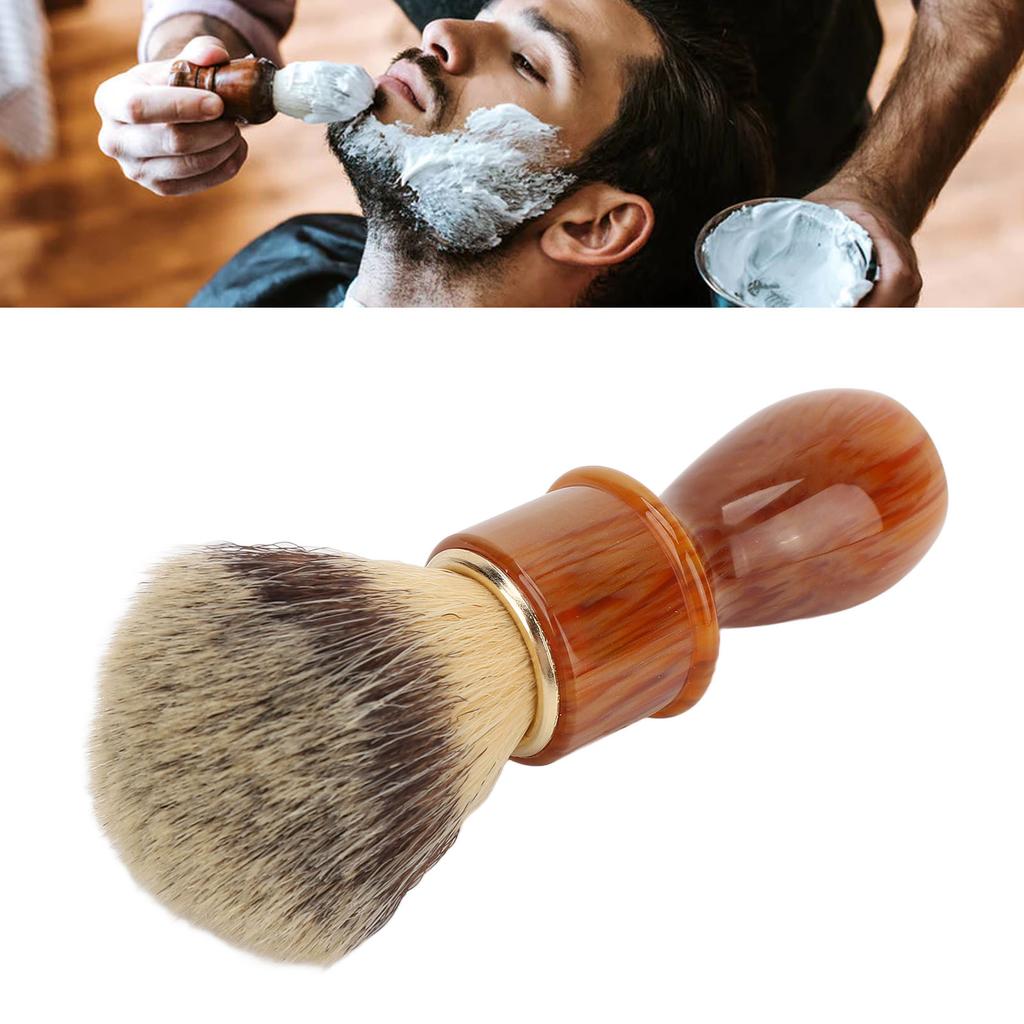Men Shaving Brush Home Hair Salon Ergonomic Resin Handle Soft Hair Shaving Brush Face Grooming Tool