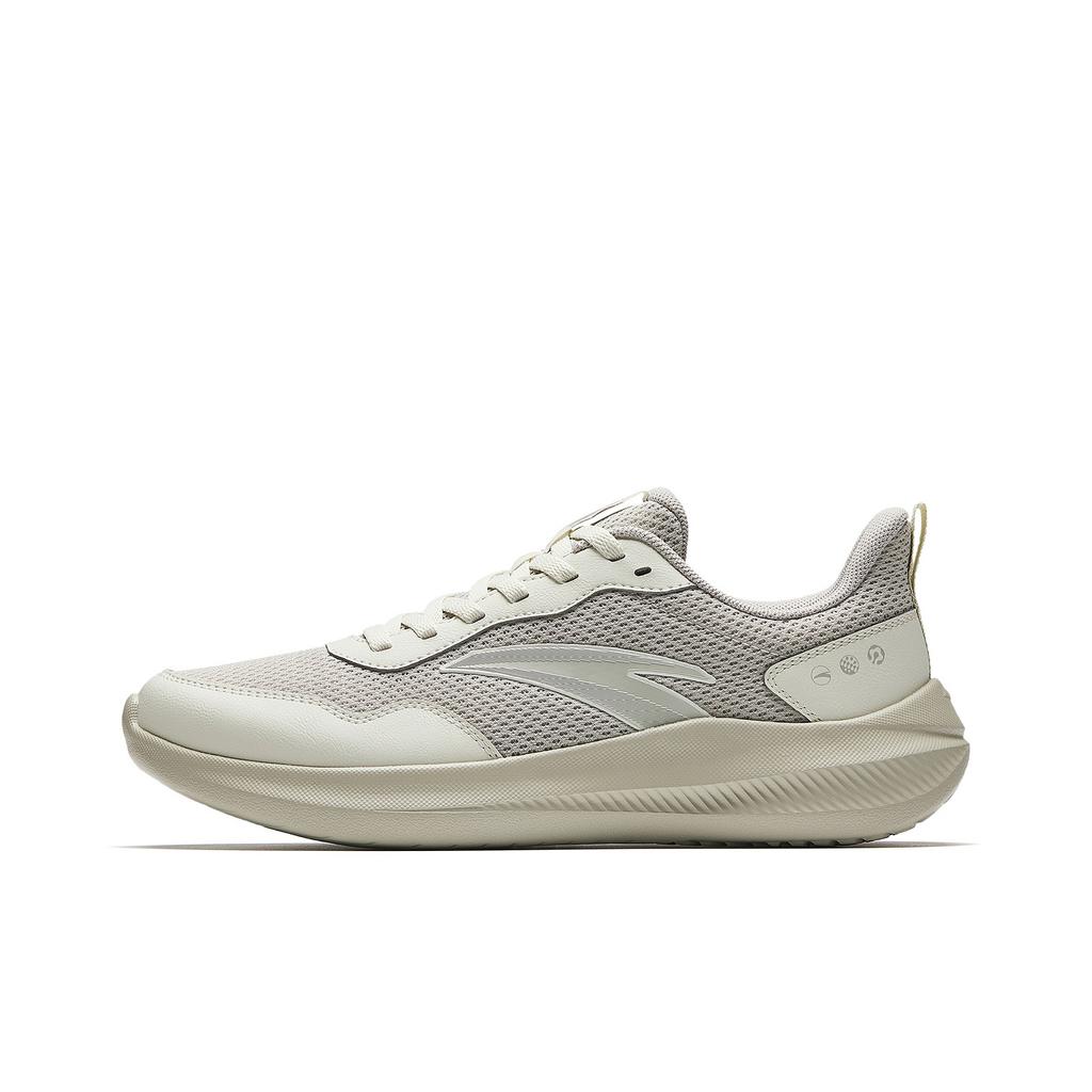 Anta Lightweight Shock Absorbing Running Shoes Women Sneakers Sand-Gray Coarse-Linen-Gray 922615541-8