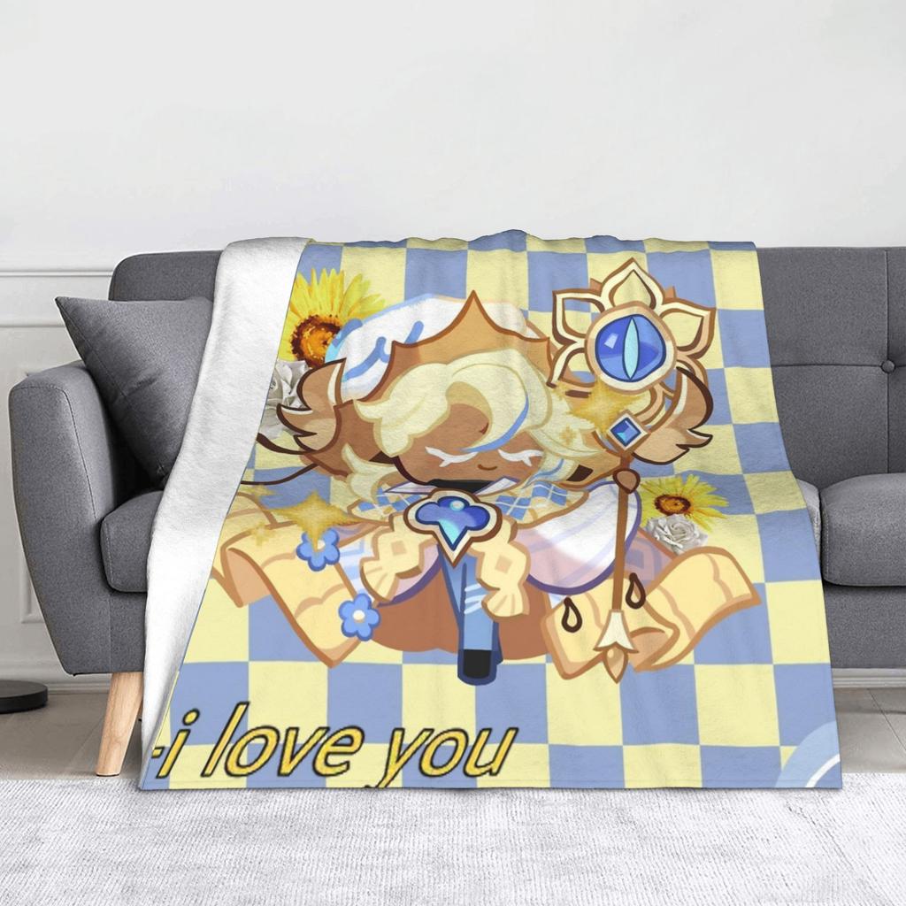 Moonlight Cookie Blanket Fleece Summer Cookie Run Kingdom Portable Warm Throw Blanket for Sofa Couch Plush Thin Quilt