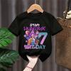 Kpop Demon Hunters CuteT-shirts for Children Cartoon Number Printed Short-sleeved Top Girls Summer Fashion T-shirt Birthday Gift