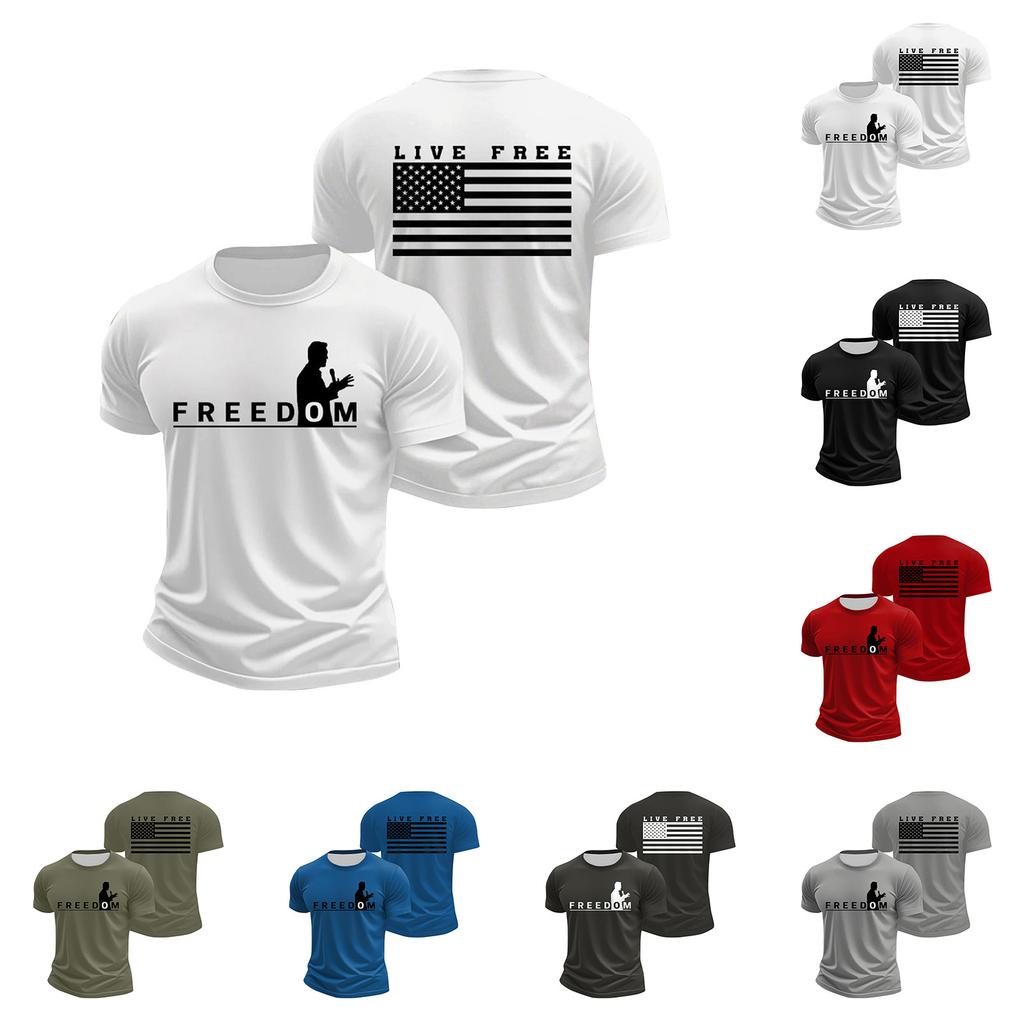 Мужская футболка с коротким рукавом с принтом Мужская свободная повседневная футболка с коротким рукавом