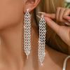Shiny Full Diamond Hollow Long Earrings Fashion Temperament Rhinestone Earrings Accessories Women