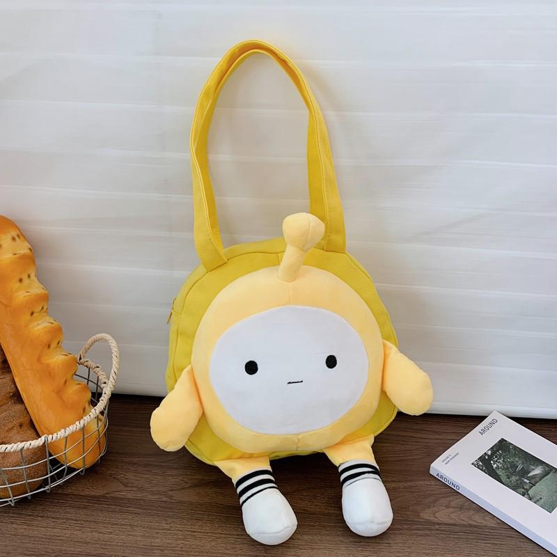 Egg Party Cute Cartoon Kids' Canvas Backpack, Large Plush Handbag & School Bag