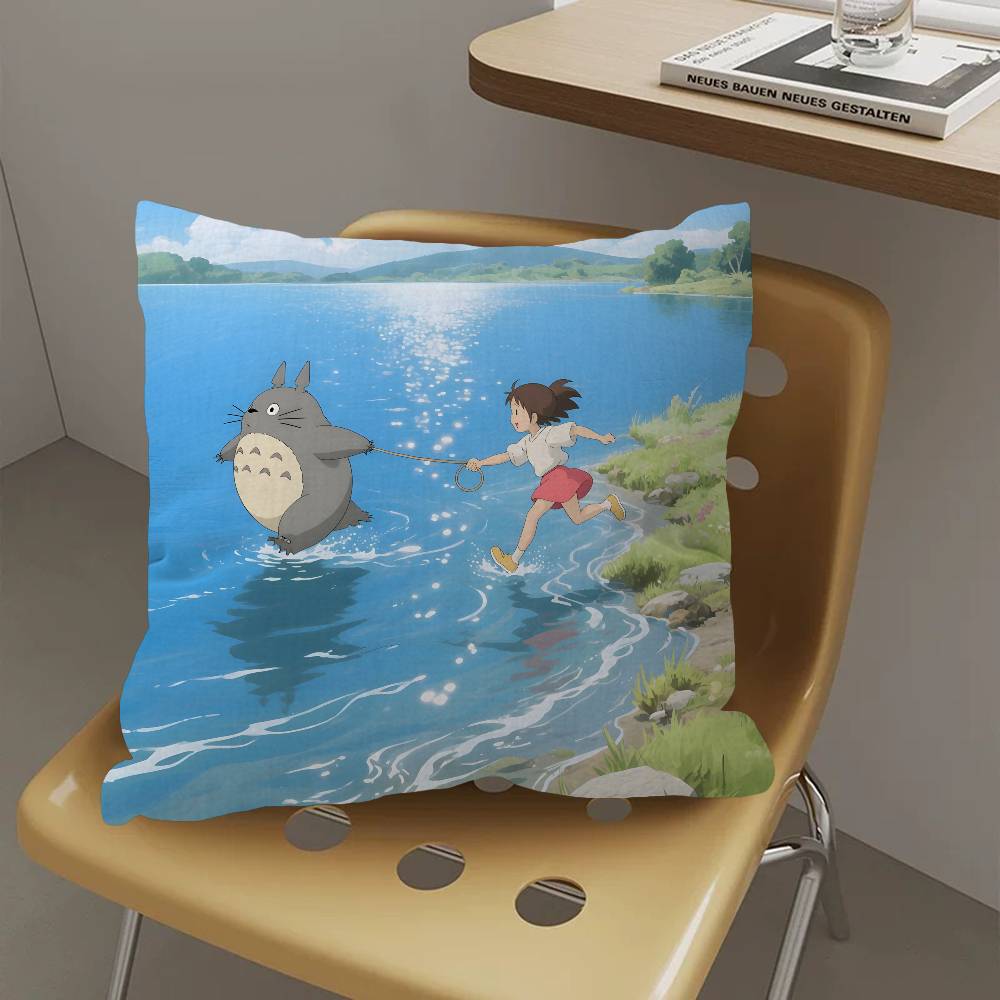 T-Totoros Art Cartoon Lucky Dragon pillow cover sofa cushion cover home room decoration children gift