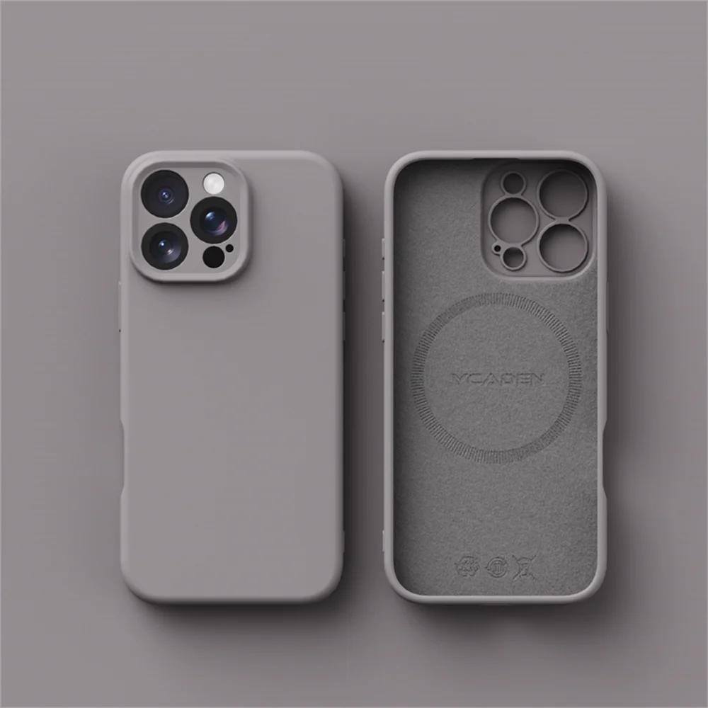 

Luxury Liquid Silicone For Magsafe Phone Case For iPhone 16 Plus 15 14 13 12 16 17Pro Max 11 Wireless Charging Skin Smooth Cover For iPhone 13 Pro