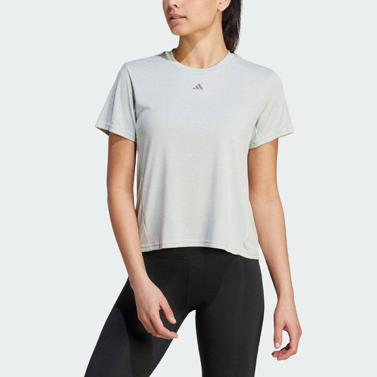 Adidas Hiit Heat.Rdy Sweat-Conceal Logo T-Shirt Women Tops Silver-Grey IM2635