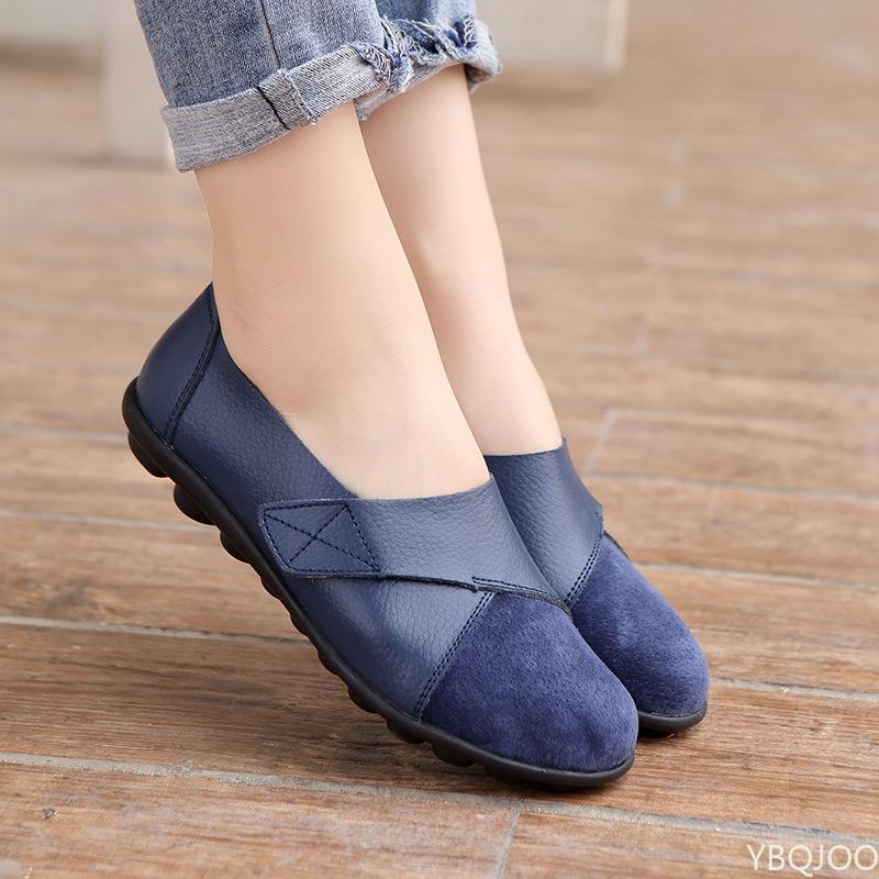 Orthopedic PU Leather Loafers Soft Sole Casual Flats Shoes For Women Students Plus Size