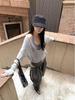 Women's Deep V-Neck Knit Halterneck Sweater - Autumn 2025 Style (ZD8143)