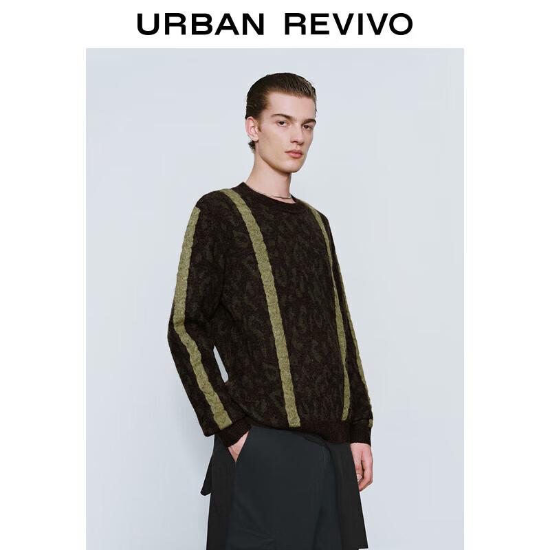 

UR Men s Retro Color-block Textured Knit Sweater L