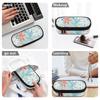 Pen Case Smooth Zipper Roomy Interior 300D Polyester with Mesh Pocket Removable Divider and Pen Slots for Everyday Study