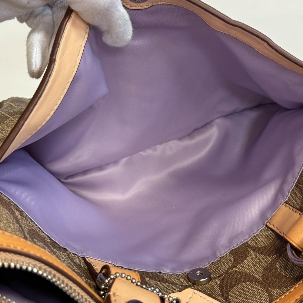 COACH 16119 2way Shoulder Shoulder Signature PVC coated canvas Handbag beige PVC coated canvas Women Used