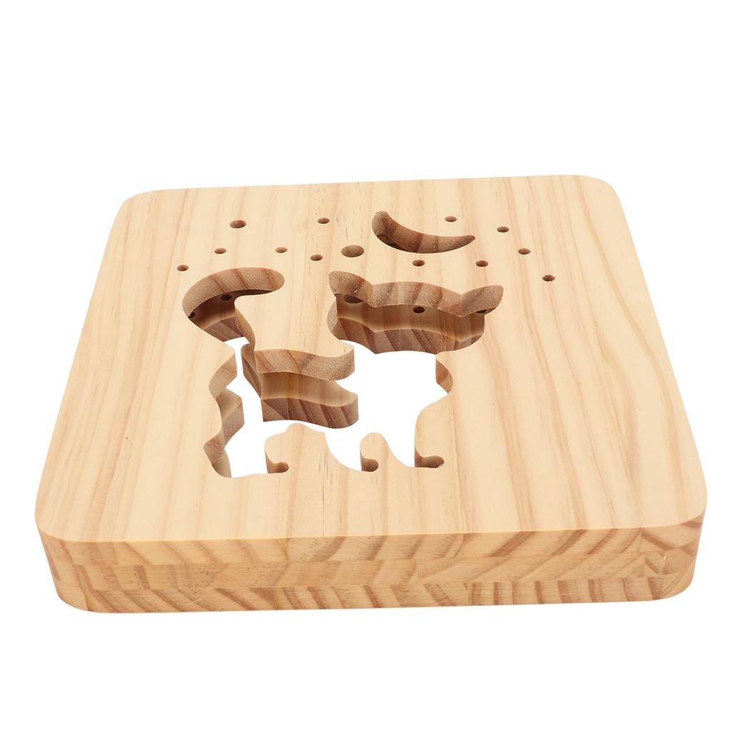 Wooden 3D Lamp Soft LED Light Cute Cat Hollow Shape Night Light Lamp for Bedrooms Living Rooms