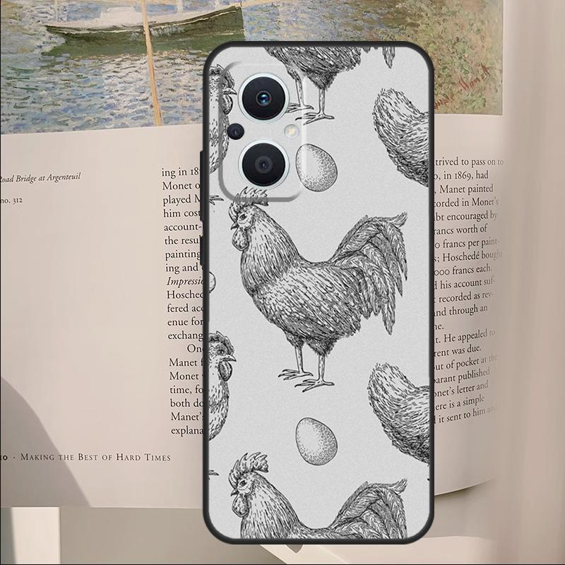 Chicken Pattern Cover For OPPO Reno 7 8 Lite 11F 12F 13F 14F 10 11 12 13 14 Pro OPPO Find X6 X8 X9 Pro Case