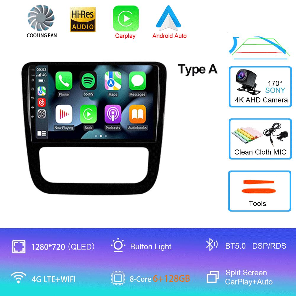 Android 14 Car Radio For Volkswagen EOS Scirocco 3 III Mk3 2008 2009 2010 2011 2012-2014 Multimedia Player WIFI+4G Carplay Auto