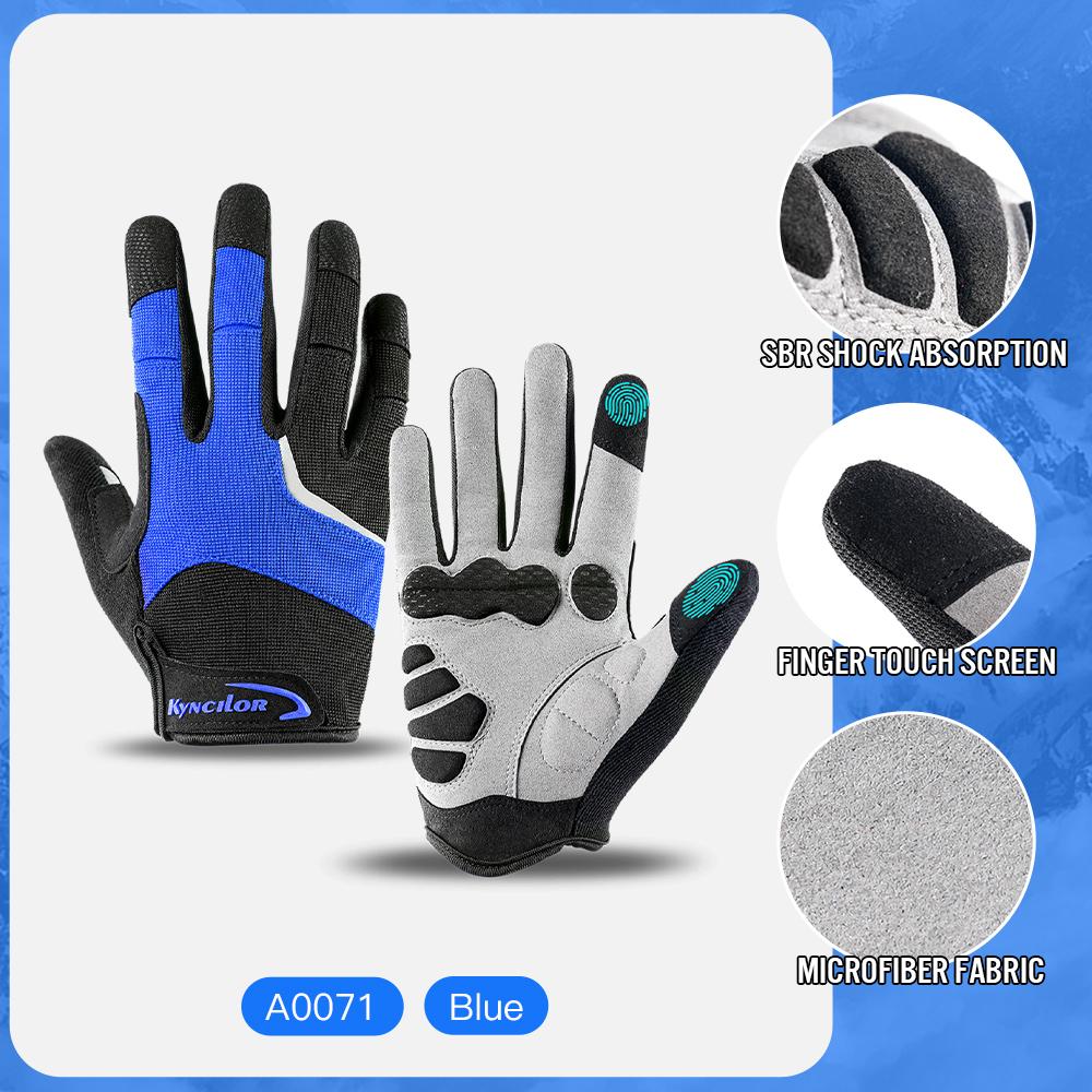Rękawiczki rowerowe odblaskowe z ekranem dotykowym, antypoślizgowe, z wkładką amortyzującą, rękawiczki na rower MTB, sportowe, fitness, do biegania