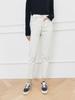 Yellow Floral High-Waist Slim Light Apricot Denim Nine-Point Jeans for Women - 2025 European & American Spring Style.