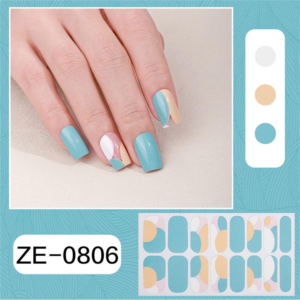 French Tip Nail Sticker Glittering Nail Polish Stickers Flowers Gels Nail Strips Nail Art Decortions Manicures Supplies