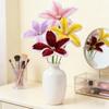 Finished Pipe Cleaner Flower Handmade Long Stem Lily Flower Craft Preserved Fake Flowers Gift for Anniversary Birthday Mother's Day
