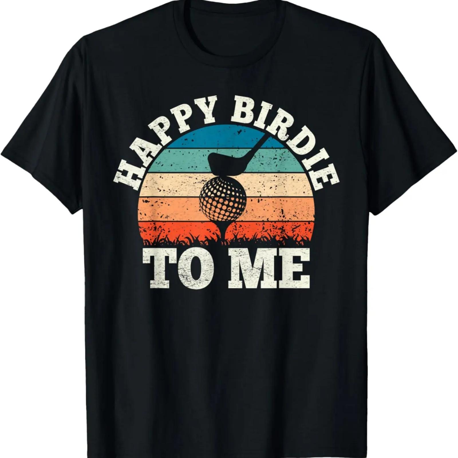

Vintage Retro Birthday Party Happy Birdie To Me Funny Golf T-Shirt XXXXXL чёрный